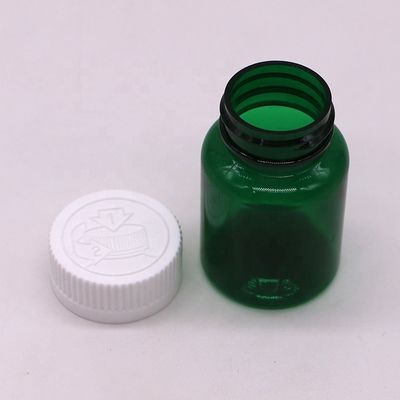 50cc 32mm Neck PET Plastic Pill Flasjes Capsule Flasjes met kindermogelijke dop PET basismateriaal