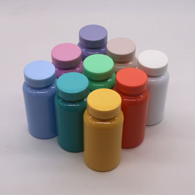 Persoonlijke kleur 150 ml/5 oz PET-fles voor tabletten/capsules/poeder/pillen en geïmprimeerde dop