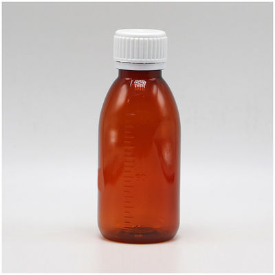 120 ml Amber Oval Recept Fles Kinderbeschermingsdop PET-materiaal voor Aasstroop