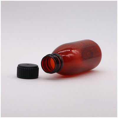 120 ml Amber Oval Recept Fles Kinderbeschermingsdop PET-materiaal voor Aasstroop
