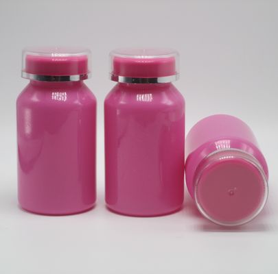 Persoonlijke grootte PET kraag 120 ml heldere plastic medicinale fles met twee lagen PS cap