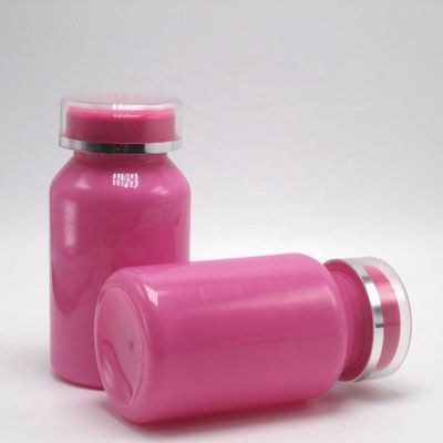 Persoonlijke grootte PET kraag 120 ml heldere plastic medicinale fles met twee lagen PS cap