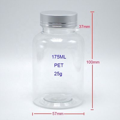 PET plastic fles Boston Ronde witte/transparante medicijnverpakkingen met kindvrije deksels