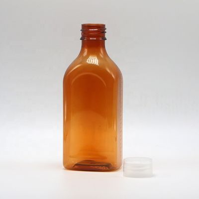 Schroefkap 240 ml PET orale vloeistof plat vierkant fles voor kinderveiligheid en medische vloeistof