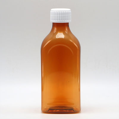 Schroefkap 240 ml PET orale vloeistof plat vierkant fles voor kinderveiligheid en medische vloeistof