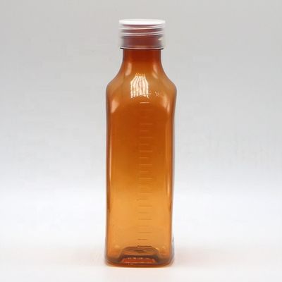 Schroefkap 240 ml PET orale vloeistof plat vierkant fles voor kinderveiligheid en medische vloeistof