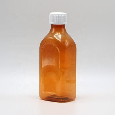 Schroefkap 240 ml PET orale vloeistof plat vierkant fles voor kinderveiligheid en medische vloeistof
