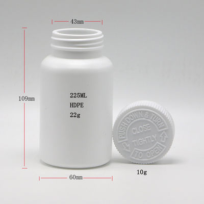 Geneesmiddelencontainer 225ml/7.6oz HDPE Plastic Flask Capsule/Poeder/Pil supplement houder