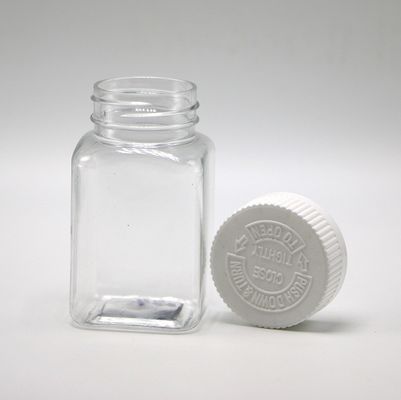 Custom Color 100ML PET Vierkante Transparent Jar met verschillende doppen door Chinese Pharmaceutical Company