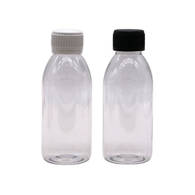 150 ml PET Oval Amber Recept Apotheek Vloeibare Geneesmiddelen Scaled Container met deksel