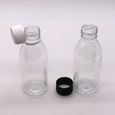 150 ml PET Oval Amber Recept Apotheek Vloeibare Geneesmiddelen Scaled Container met deksel