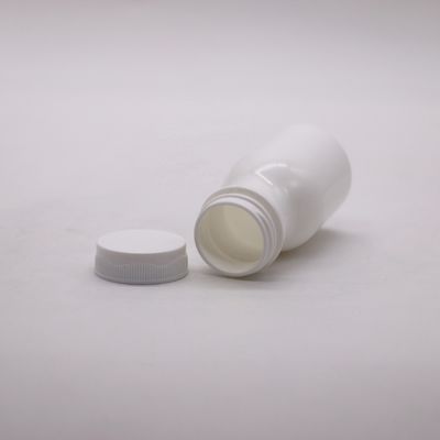 Witte HDPE-fles van 60 ml voor een gemakkelijke opslag van vaste tabletten en capsules
