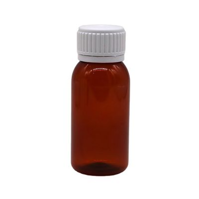 60 ml Ronde Amber Recept Apotheek PET Vloeibare Geneesmiddelen Scaled Container met deksel