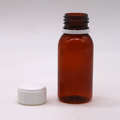 60 ml Ronde Amber Recept Apotheek PET Vloeibare Geneesmiddelen Scaled Container met deksel