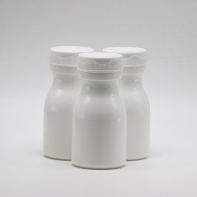 Witte HDPE-fles van 60 ml voor een gemakkelijke opslag van vaste tabletten en capsules