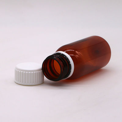 60 ml Ronde Amber Recept Apotheek PET Vloeibare Geneesmiddelen Scaled Container met deksel
