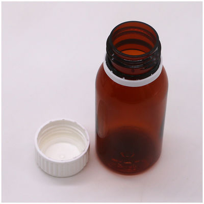 60 ml Ronde Amber Recept Apotheek PET Vloeibare Geneesmiddelen Scaled Container met deksel