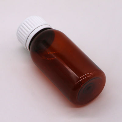 60 ml Ronde Amber Recept Apotheek PET Vloeibare Geneesmiddelen Scaled Container met deksel