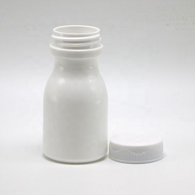 Witte HDPE-fles van 60 ml voor een gemakkelijke opslag van vaste tabletten en capsules
