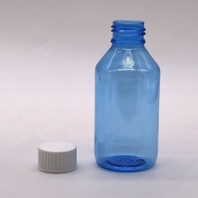 PET-fles voor hoeststroop van farmaceutische kwaliteit met schroefkap en aangepast logo