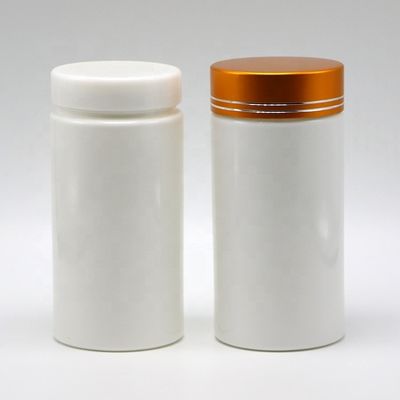 PE-plastic 200 ml rechte cilindervorm medicijn apotheek flessen met aluminium deksels