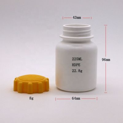 Ronde 225 ml 7.5 oz Plastic HDPE medicijnverpakking Supplement houder Fles Gear Cover