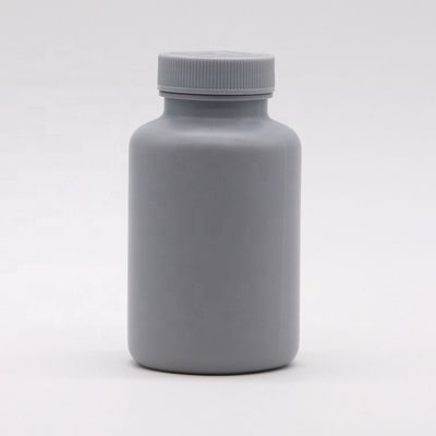 Matte 200 ml HDPE zilveren grijze plastic fles voor aanpasbare vaste geneesmiddelenverpakkingen