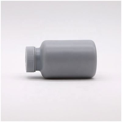 Matte 200 ml HDPE zilveren grijze plastic fles voor aanpasbare vaste geneesmiddelenverpakkingen