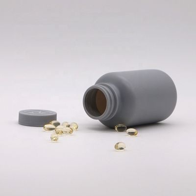 Matte 200 ml HDPE zilveren grijze plastic fles voor aanpasbare vaste geneesmiddelenverpakkingen