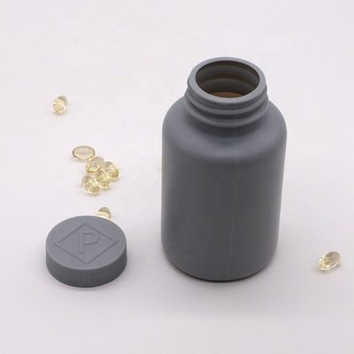 Matte 200 ml HDPE zilveren grijze plastic fles voor aanpasbare vaste geneesmiddelenverpakkingen