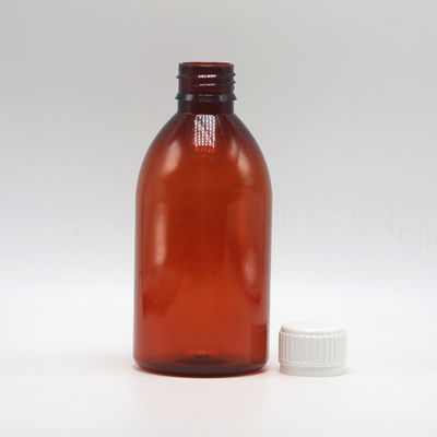 250 ml Ronde Amber Recept Apotheek PET Vloeibare Geneesmiddelen Scaled Container met deksel
