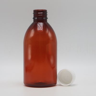 250 ml Ronde Amber Recept Apotheek PET Vloeibare Geneesmiddelen Scaled Container met deksel