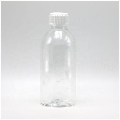 250 ml Ronde Amber Recept Apotheek PET Vloeibare Geneesmiddelen Scaled Container met deksel