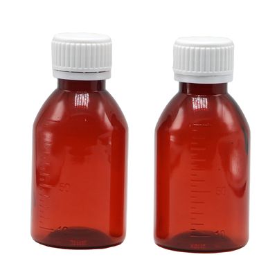 Gepersonaliseerd logo Farmaceutische kwaliteit 100 ml PET Hoest siroop fles met schroefdop