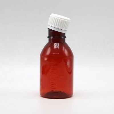Gepersonaliseerd logo Farmaceutische kwaliteit 100 ml PET Hoest siroop fles met schroefdop