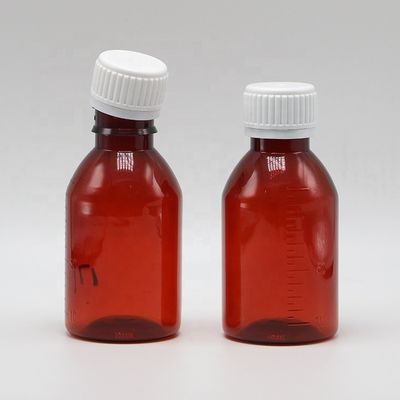 Gepersonaliseerd logo Farmaceutische kwaliteit 100 ml PET Hoest siroop fles met schroefdop