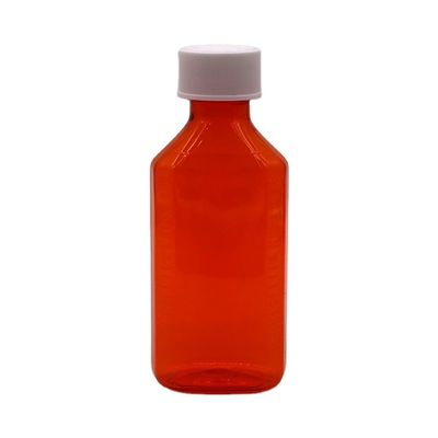 100cc PET Amber/Orange Maple Hoest siroop orale vloeistoffffles met CRC-kap en warmteverzegeling