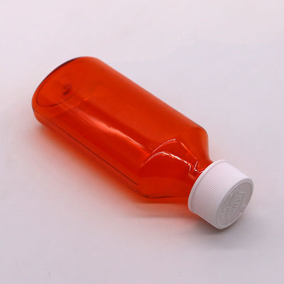 100cc PET Amber/Orange Maple Hoest siroop orale vloeistoffffles met CRC-kap en warmteverzegeling