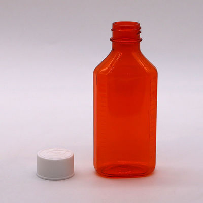 100cc PET Amber/Orange Maple Hoest siroop orale vloeistoffffles met CRC-kap en warmteverzegeling