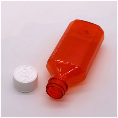 100cc PET Amber/Orange Maple Hoest siroop orale vloeistoffffles met CRC-kap en warmteverzegeling