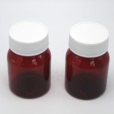 Verpakking van reispillen Jar 50 ml lege draagbare plastic flessen met witte schroefkap