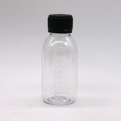 SCRUE CAP PET-fles met schaal voor 100 ml/60 ml siroopbasismateriaal PET-kappen die niet kunnen worden vervalst