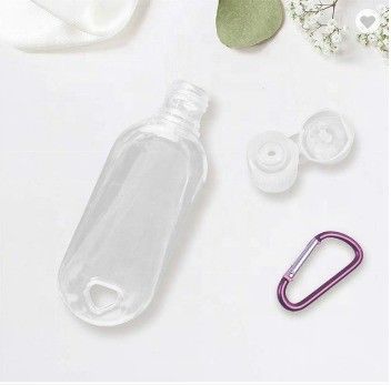 Duidelijke 50 ml PET-handwascontainer Draagbare hervulbare lege reisfles met haak