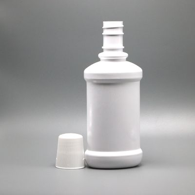 Witte lange nek PET plastic mondwaterfles met 250 ml capaciteit en schermdruk