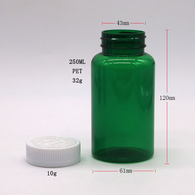 Kinderwaardig deksel PET-pillenverpakkingen voor apotheken en geneesmiddelenorganisaties 250 ml