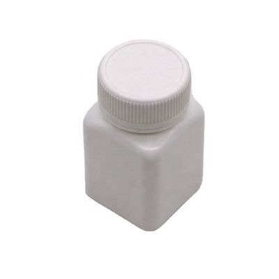 Kleine capaciteit 50cc HDPE steriele vierkant plastic fles met schroefdeksel