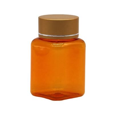 90 ml PET vierkant doorzichtige pilfles met verschillende doppen van Chinese farmaceutische onderneming