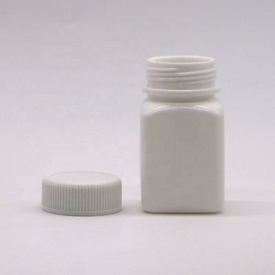 Kleine capaciteit 50cc HDPE steriele vierkant plastic fles met schroefdeksel