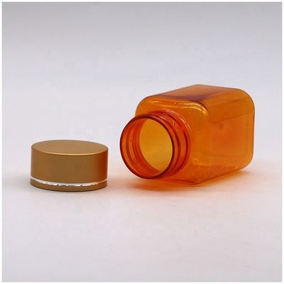 90 ml PET vierkant doorzichtige pilfles met verschillende doppen van Chinese farmaceutische onderneming