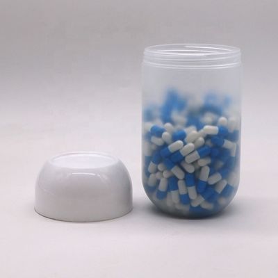 Schroefkap 550ML PP capsulevormige plastic voedselpot voor koekjes snoep aangepast kleur